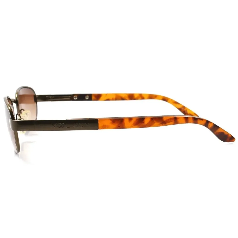 Classic Retro Indie Old School Mens Womens Brown Rectangle Hipster Sunglasses